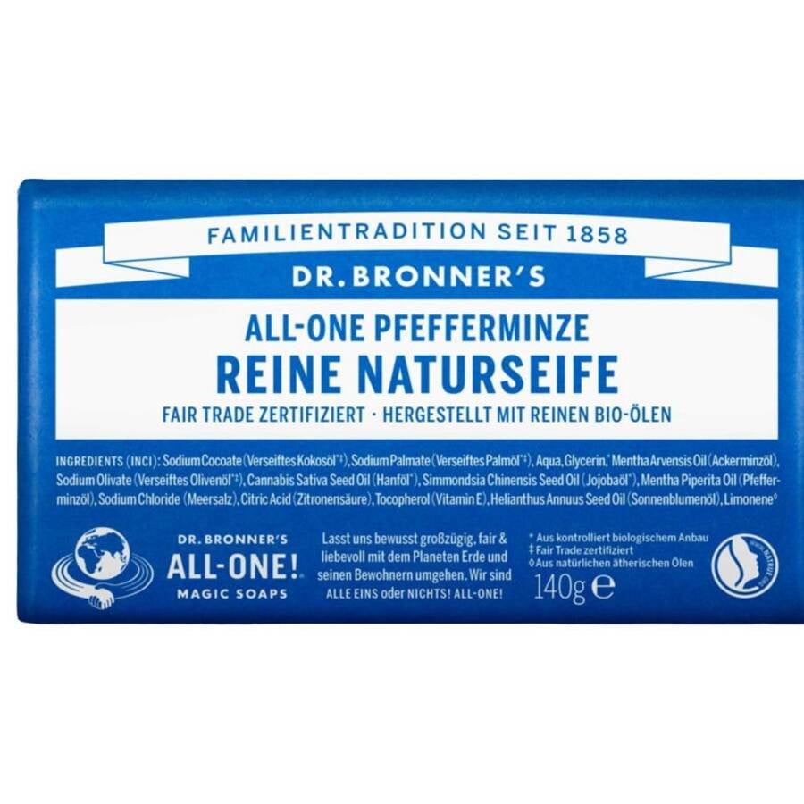 Dr. Bronner's Miętowe mydło w kostce, 140 g