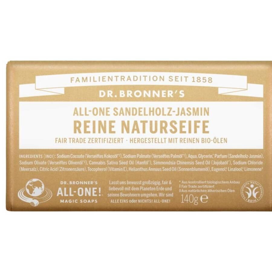 Dr. Bronner's Mydło - Drzewo sandałowe, Jaśmin, 140 g